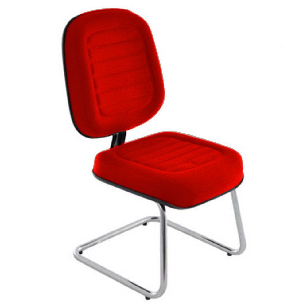 Cadeira Diretor para Escritório Cromada Linha Blenda Vermelho