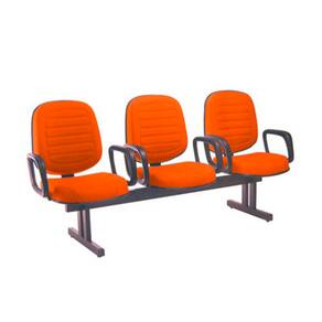 Cadeira em Longarina com 03 lugares Linha Blenda Laranja