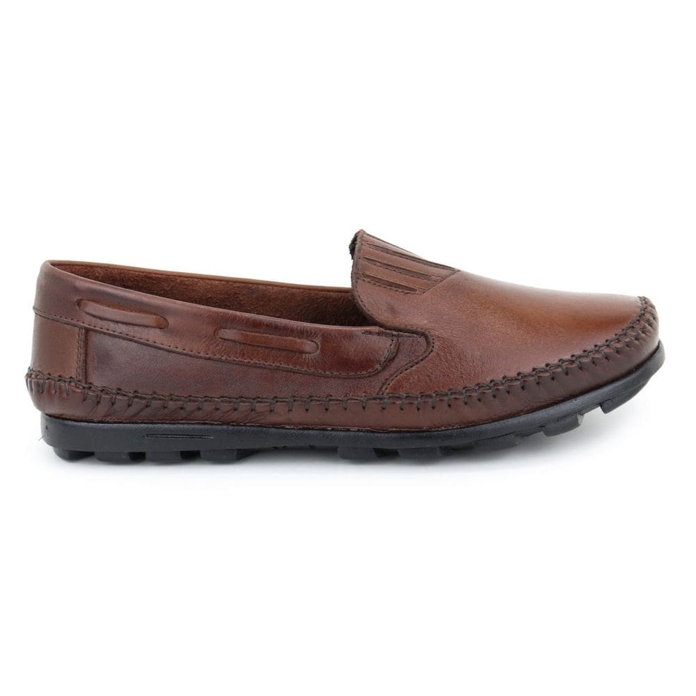 Sapatilha Mocassim Masculina Ortopédico Confort Couro Marrom