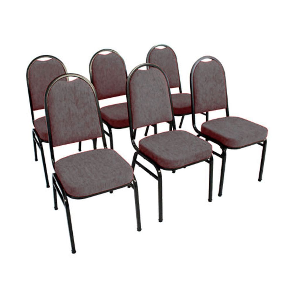 Kit com 6 Cadeiras para Auditórios Linha Hotel Cinza