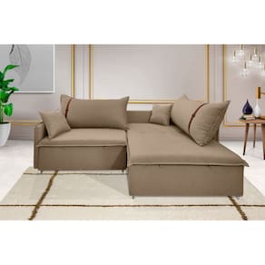 Sofá Valence Slim Premium Sem Caixa de 2,20m - Linho cor Marrom