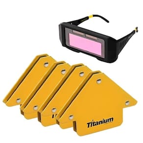 Kit 4 Esquadros Magnéticos 12Kg + Oculos Solda Automático
