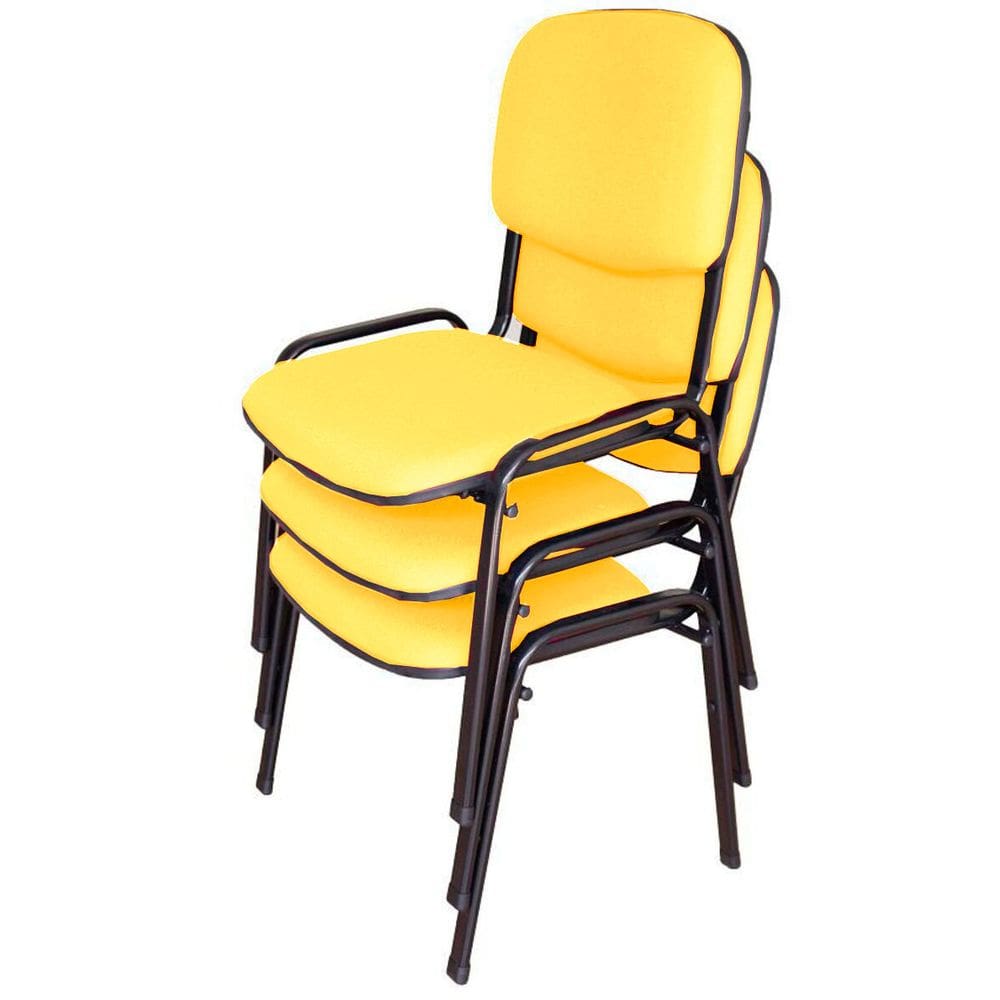 03 Cadeiras para Auditórios Linha Hotel Auditório Amarelo