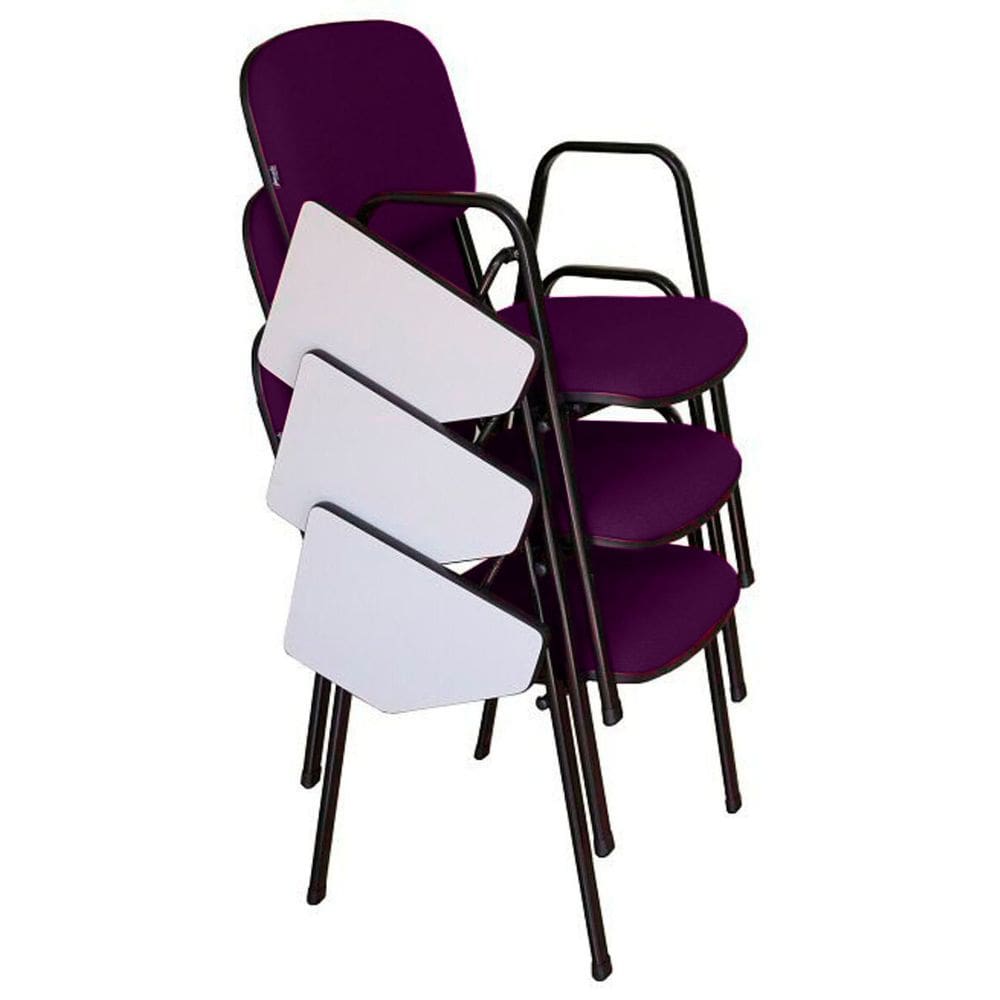 03 Cadeiras Universitárias Linha Hotel Auditório Roxo
