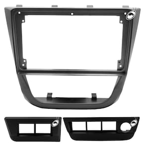 Moldura De Painel 2 Din 9" Polegadas Vw Gol Saveiro Voyage G5 - Grafite