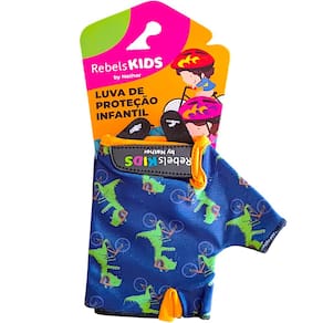 Luva de Proteção Esportiva Ciclismo Infantil Dinossauro Tam P M G Nathor