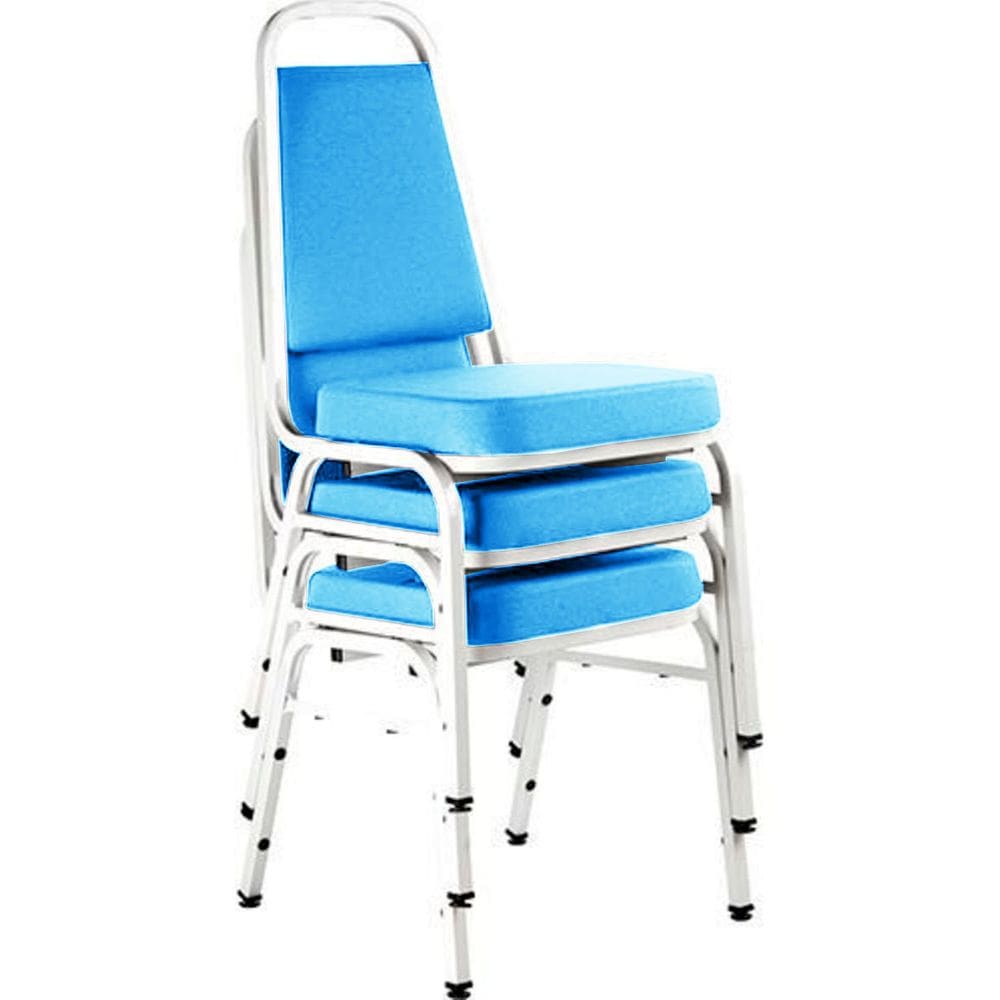 Kit com 3 Cadeiras Empilháveis Linha Hotel Plus Azul