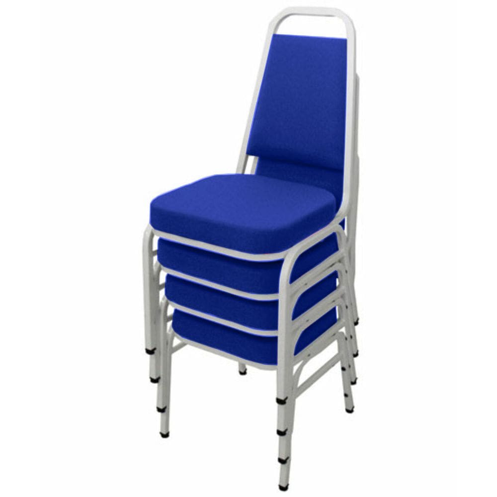 Kit com 4 Cadeiras Empilháveis Linha Hotel Plus Azul