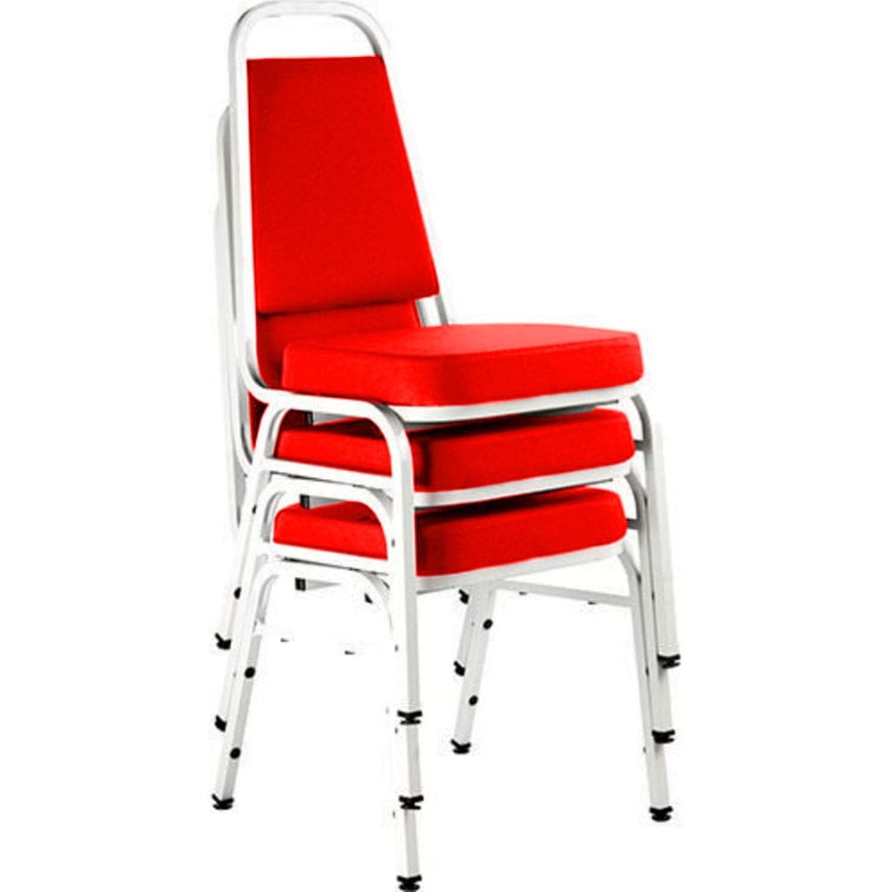 Kit com 3 Cadeiras Empilháveis Linha Hotel Plus Vermelho