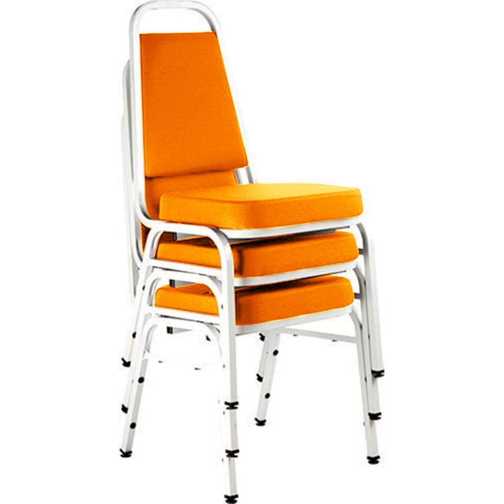 Kit com 3 Cadeiras Empilháveis Linha Hotel Plus Laranja