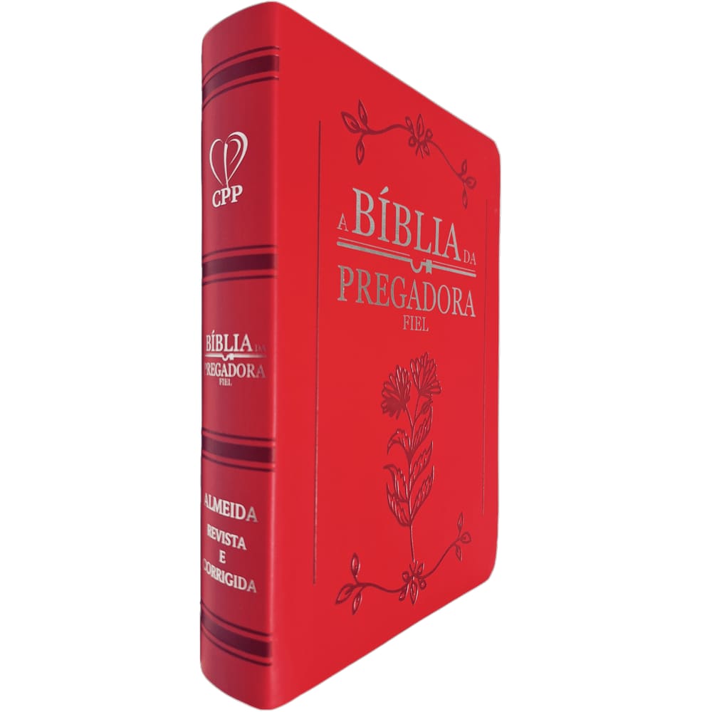 A Bíblia da Pregadora Fiel ARC Full Color Capa PU Luxo Vermelha Palavras de Deus em Azul e as de Jesus em Vermelho