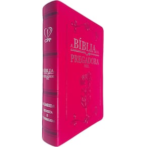A Bíblia da Pregadora Fiel ARC Full Color Capa PU Luxo Pink Palavras de Deus em Azul e as de Jesus em Vermelho