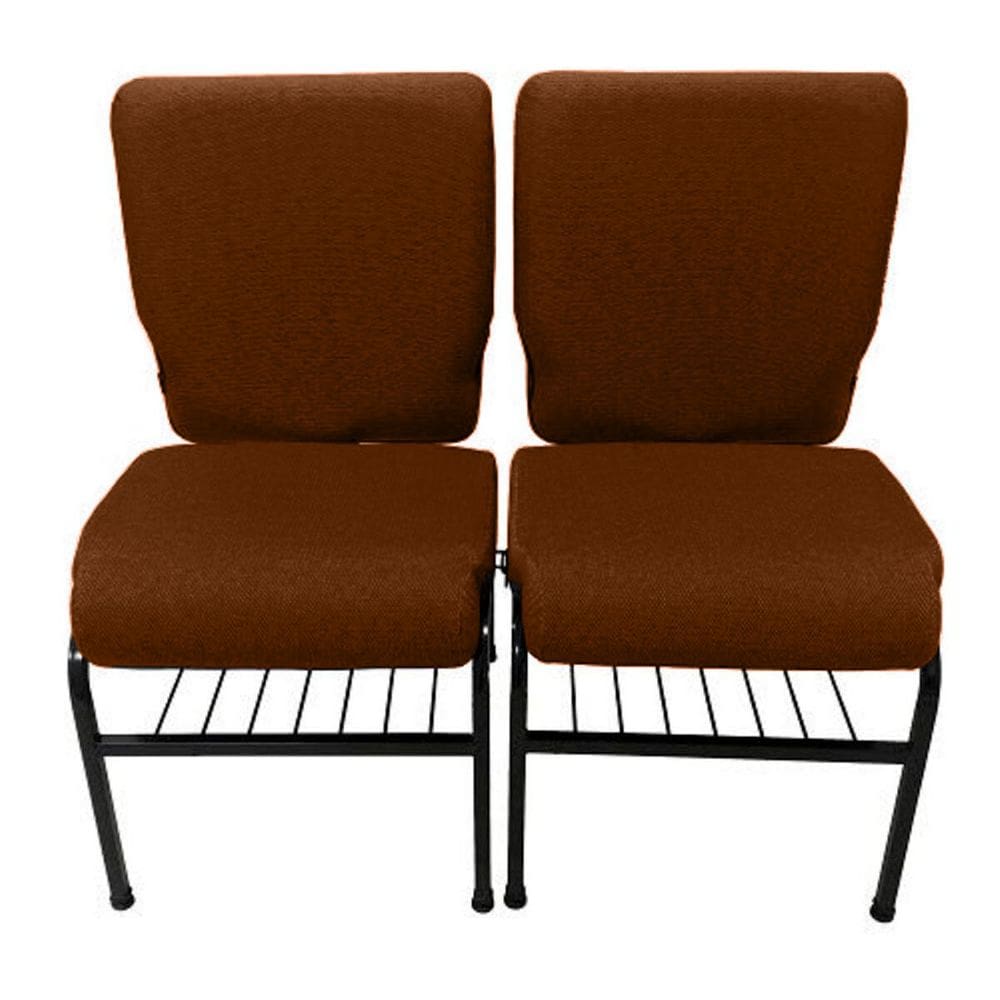 02 Cadeiras para Igrejas c/ Porta Biblía e Porta Cálice Marrom