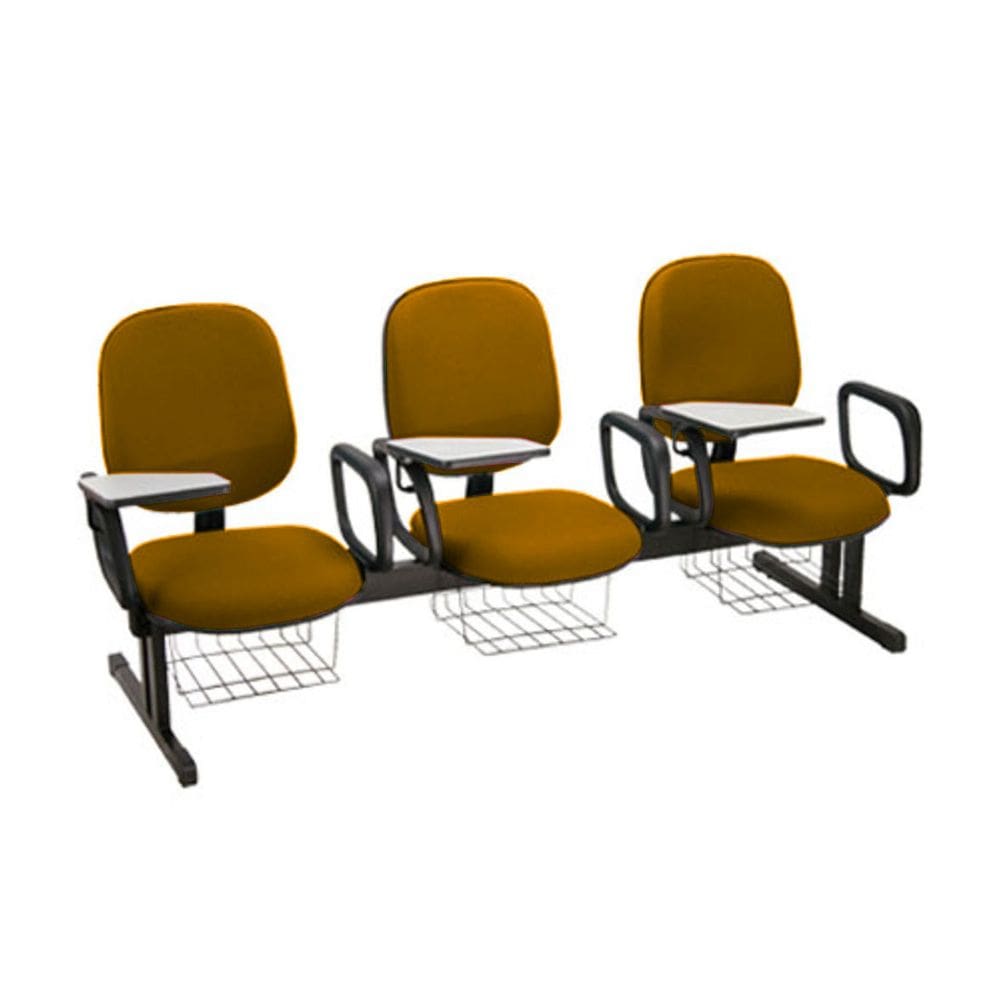 Cadeira em longarina para Escolas Linha Uno Amarelo