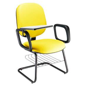 Cadeira Universitária com prancheta para Escolas Linha Uno Amarelo