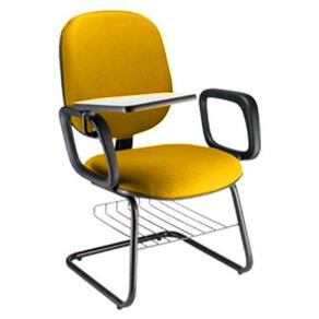 Cadeira Universitária com prancheta para Escolas Linha Uno Amarelo