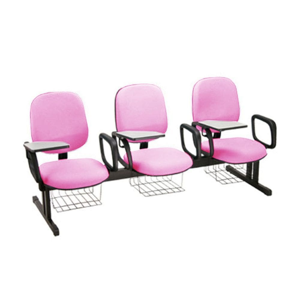 Cadeira em longarina para Escolas Linha Uno Rosa