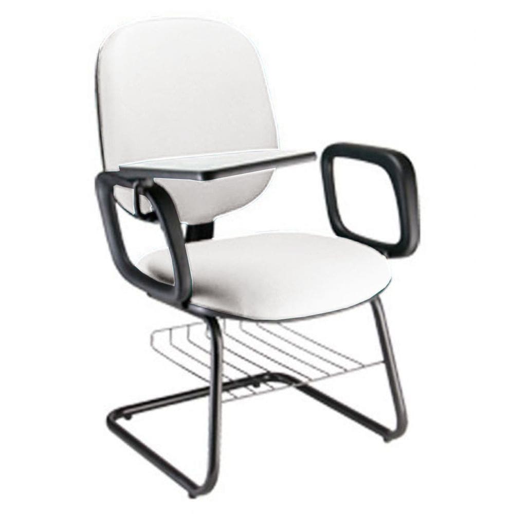 Cadeira Universitária com prancheta para Escolas Linha Uno Branco