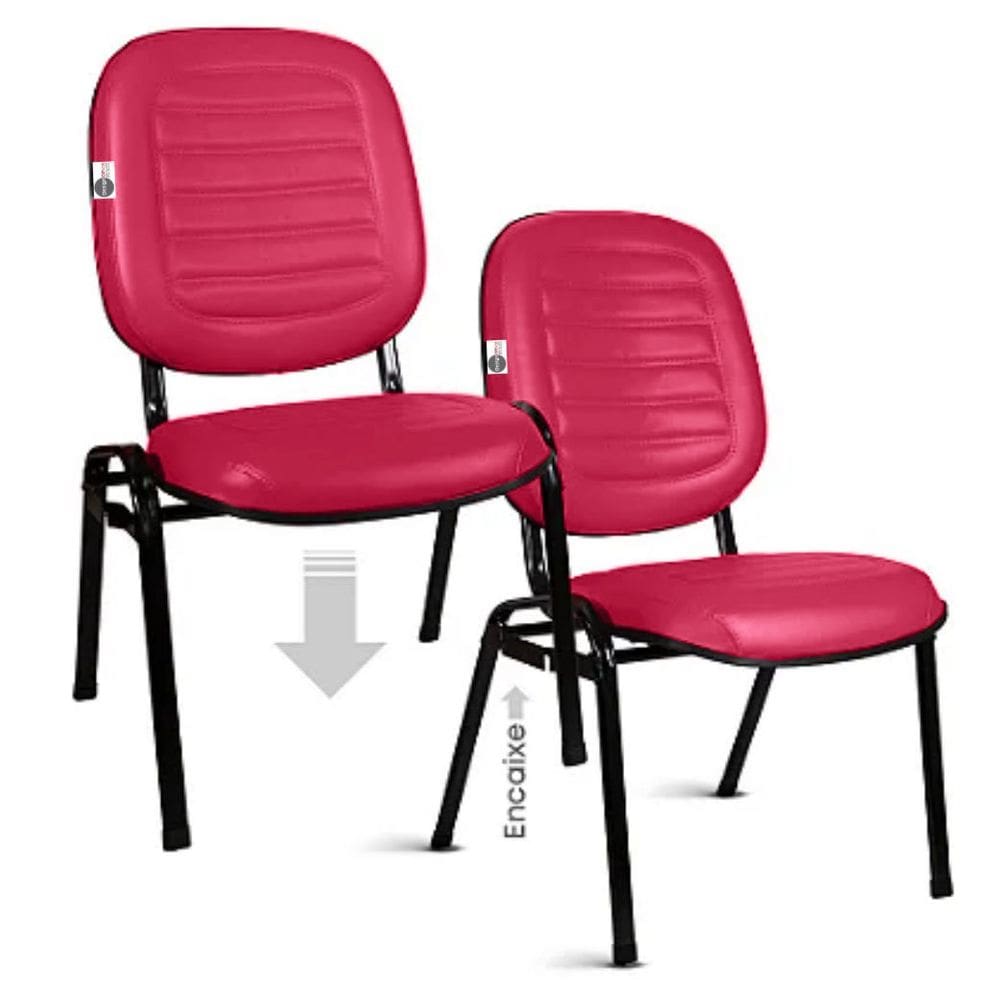 02 Cadeiras Empilhável para Igrejas Evangélicas Linha Holy Rosa
