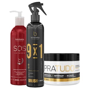 Kit SOS Extreme, Fluído Brush e Mascara Pra Tudo Borabella