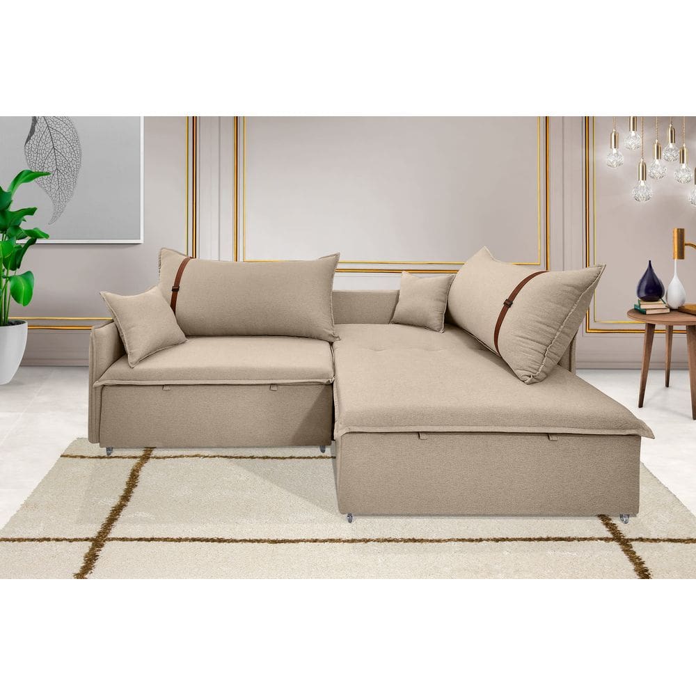 Sofá Valence Slim Premium Sem Caixa de 2,60m - Linho cor Bege