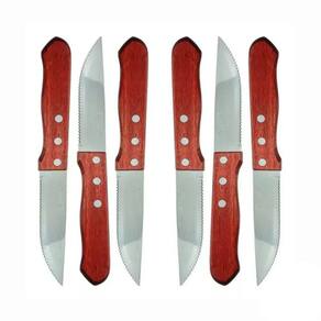 Conjunto De Facas Para Churrasco 6 Peças Jumbo Wooden 5