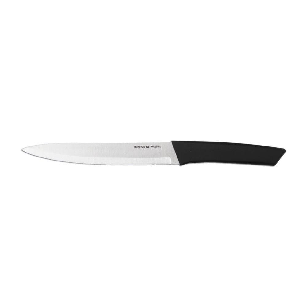 Faca P/ Cozinha 8 Polegadas Aço Inoxidável E Polipropileno Cor Preto Linha Versatile Brinox Preto
