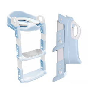 Assento Redutor Infantil Azul Com Escada Para Vaso Sanitário
