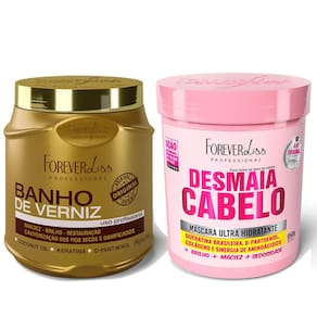 Kit Masc. Banho de Verniz e Desmaia Cabelo Forever Liss 1Kg