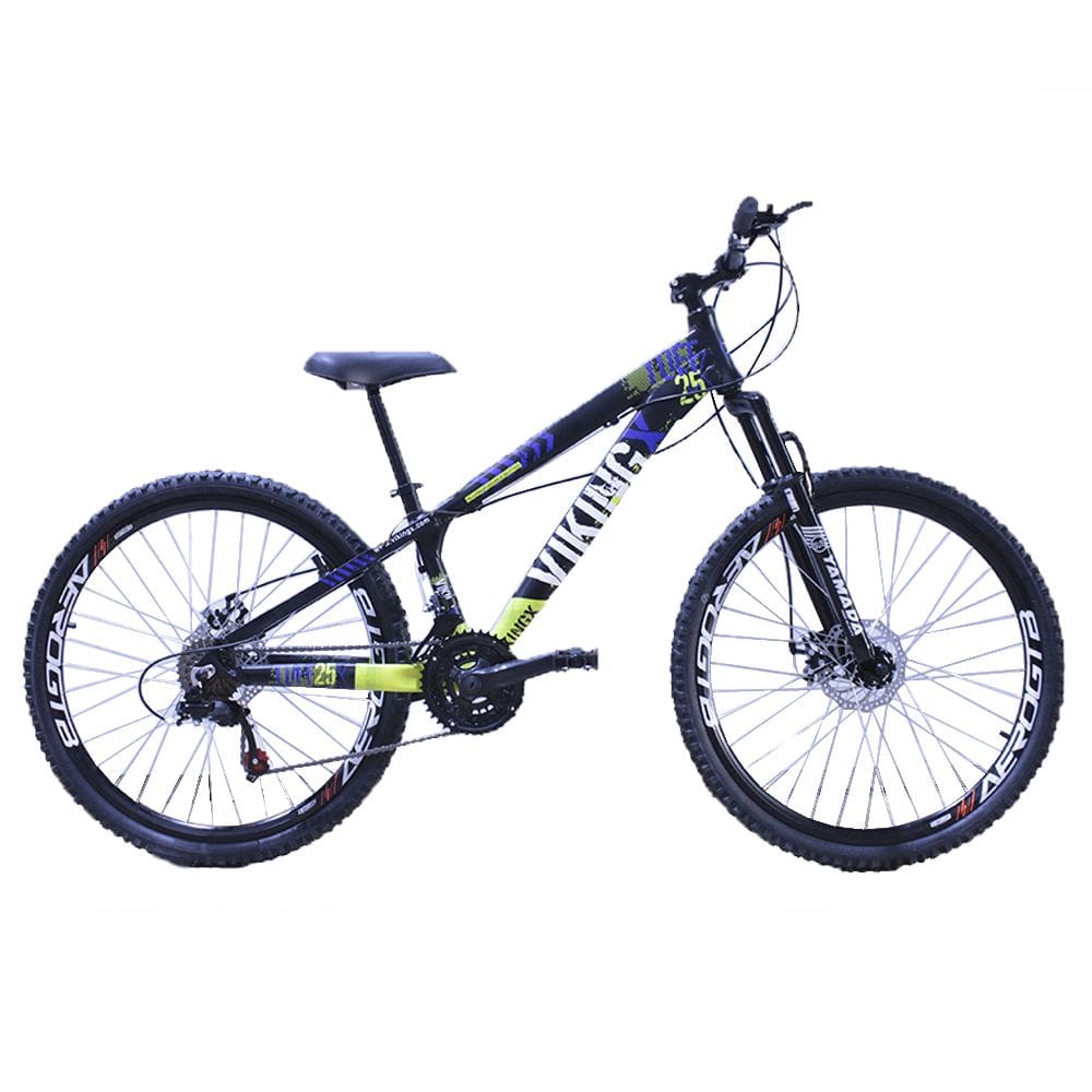 Bicicleta Viking X TUFF 25/30 26 Freio a Disco 21 V do Grau Preto Amarelo