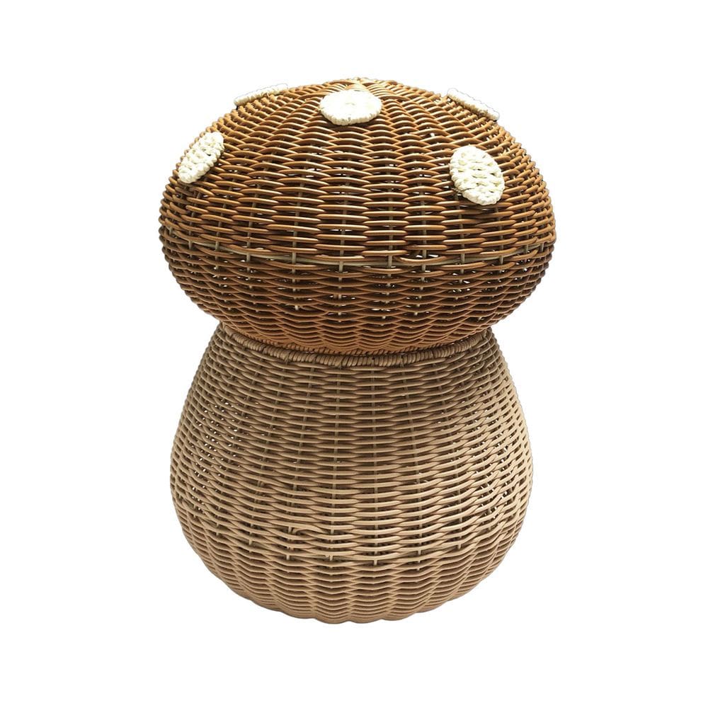 cesto organizador 28cm com tampa cogumelo de corda - Oikos