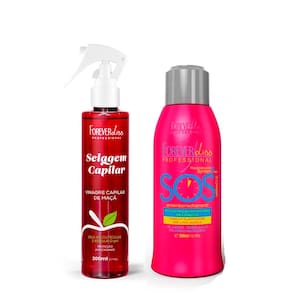 Kit Vinagre Capilar de Maçã e SOS Forever Liss