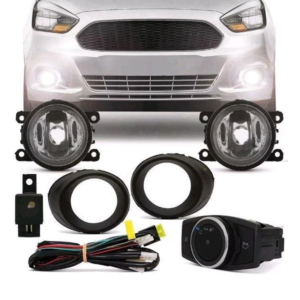 Kit Farol Milha Novo Ka 15 16 17 18 Moldura Preta