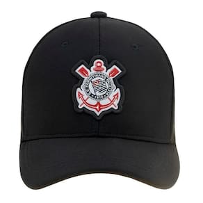 Boné Supercap Corinthians Escudo Frontal Central Licenciado Preto