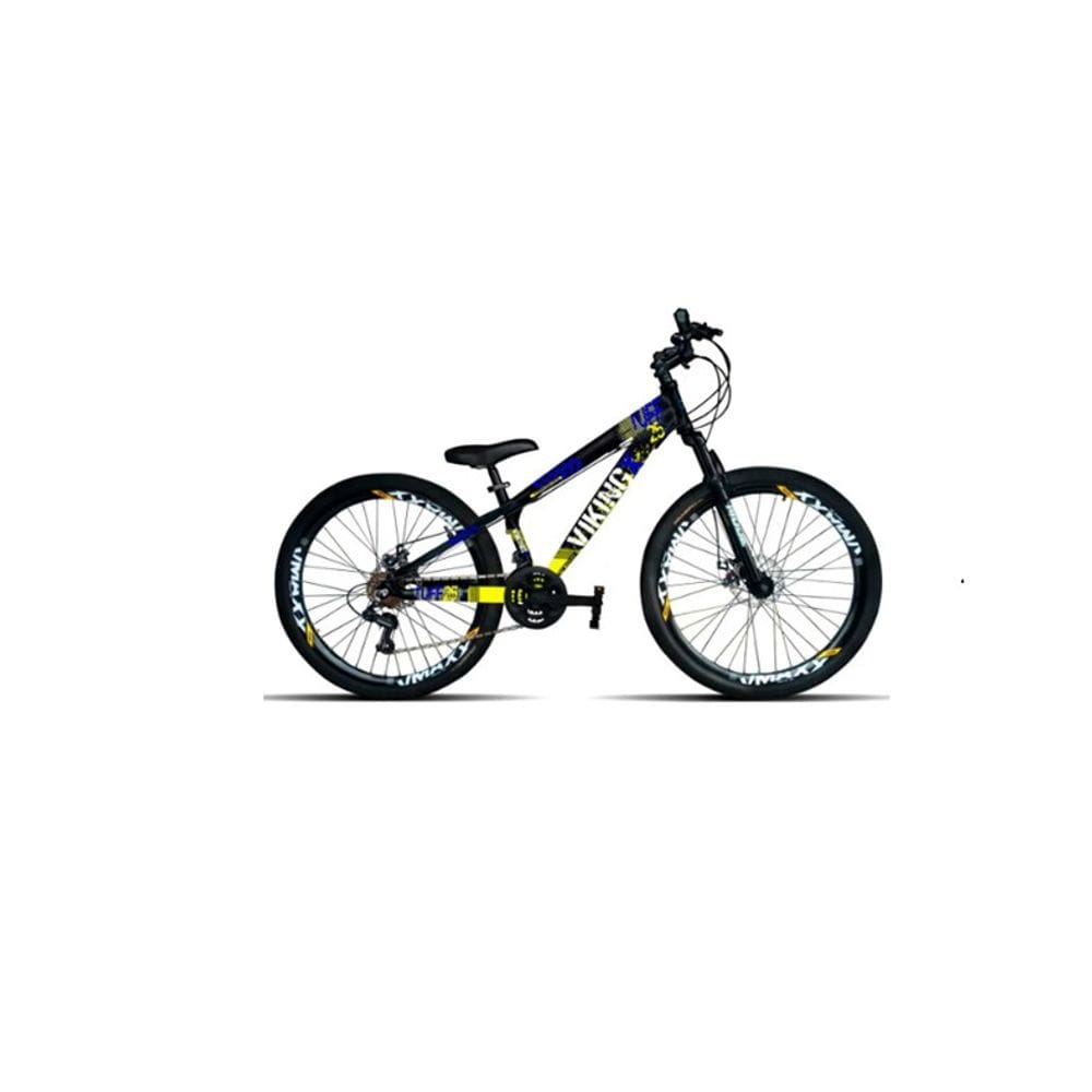 Bicicleta Viking Aro 26 TuffX25/30 Vmaxx Freio a Disco 21V Preto Amarelo