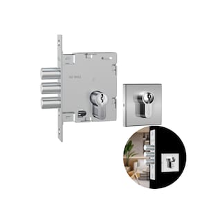 Fechadura Porta Fortinox 3 Pinos Auxiliar Cilindro 100mm Inox Escovado