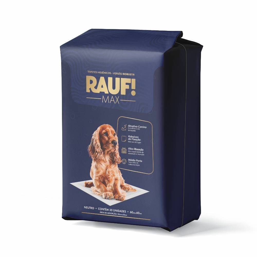 Tapete Higiênico Rauf Max  60x60cm C/ 30Un