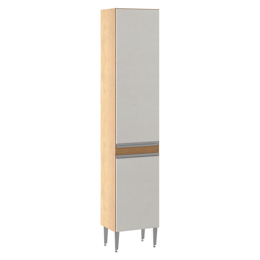 Armário Paneleiro com 2 Portas Sabrina 40x202cm MDP Branco Avelã 0466 Menu Móveis