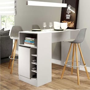 Bancada Ilha de Cozinha 136x92cm Nicho Adega MDP Branco 0535 Menu Móveis