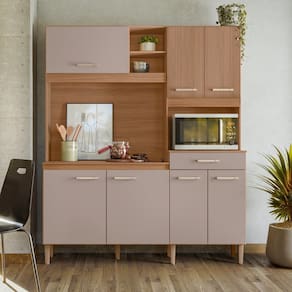 Cozinha Compacta Yara 160 Ipê Fendy Nicioli
