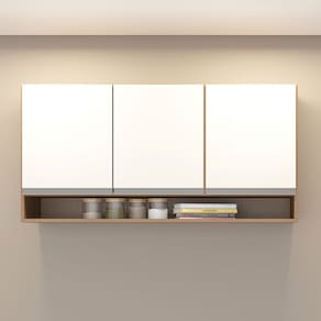 Armário Aéreo 3 Portas 120x60cm Sabrina MDP Branco Avelã 0451 Menu Móveis