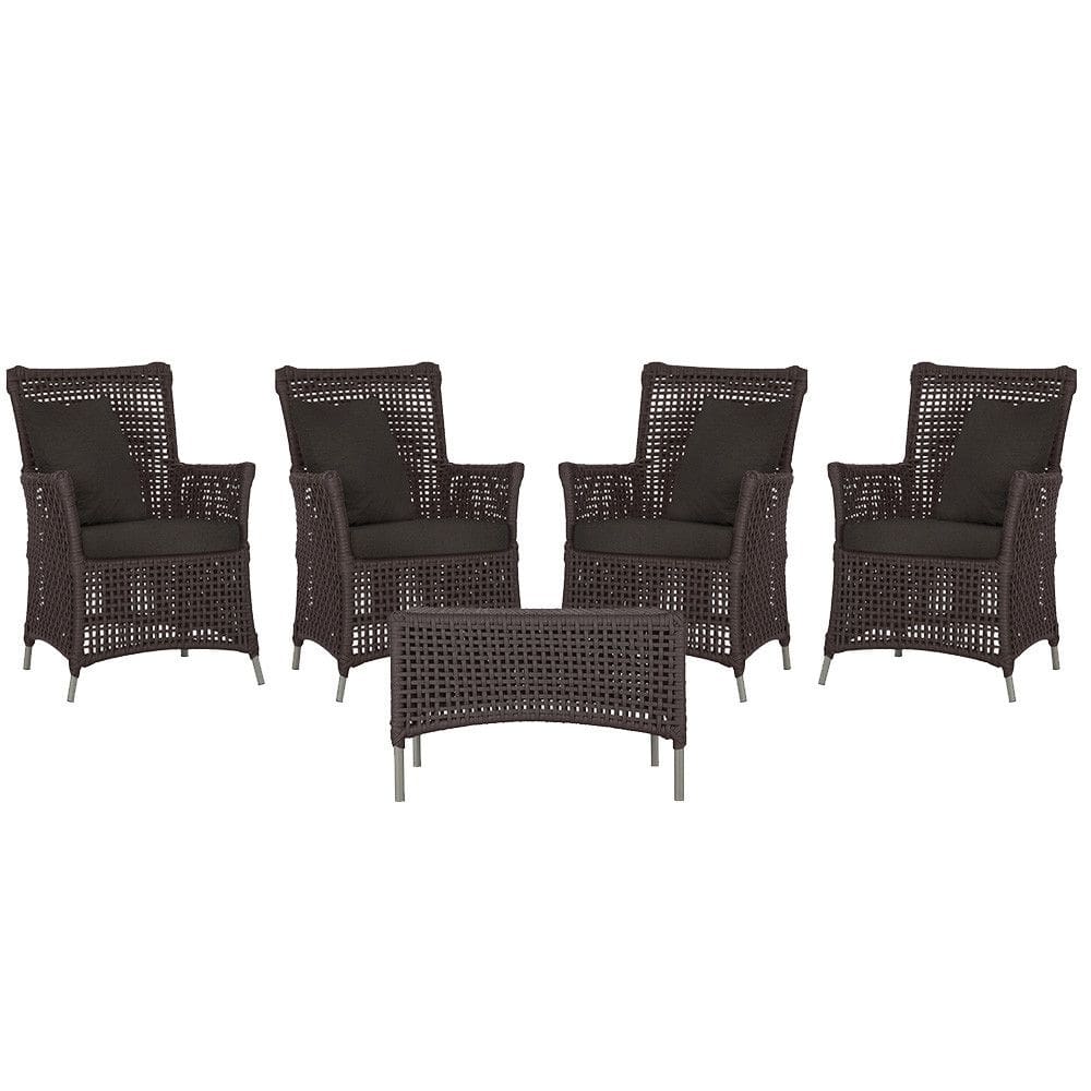 4 Poltronas e 1 Mesa Igapó em Alumínio