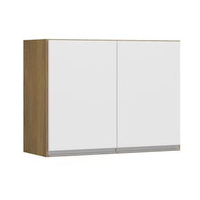 Armário Aéreo Cozinha 2 Portas 80x60cm MDP Branco Avelã 0462 Menu Móveis