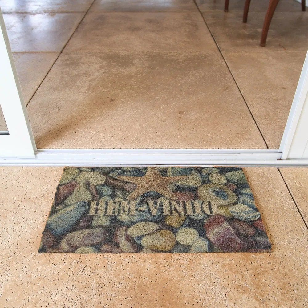 Capacho Retangular Fibra De Coco Base PVC 60x33cm - Komeco - Fundo do Mar