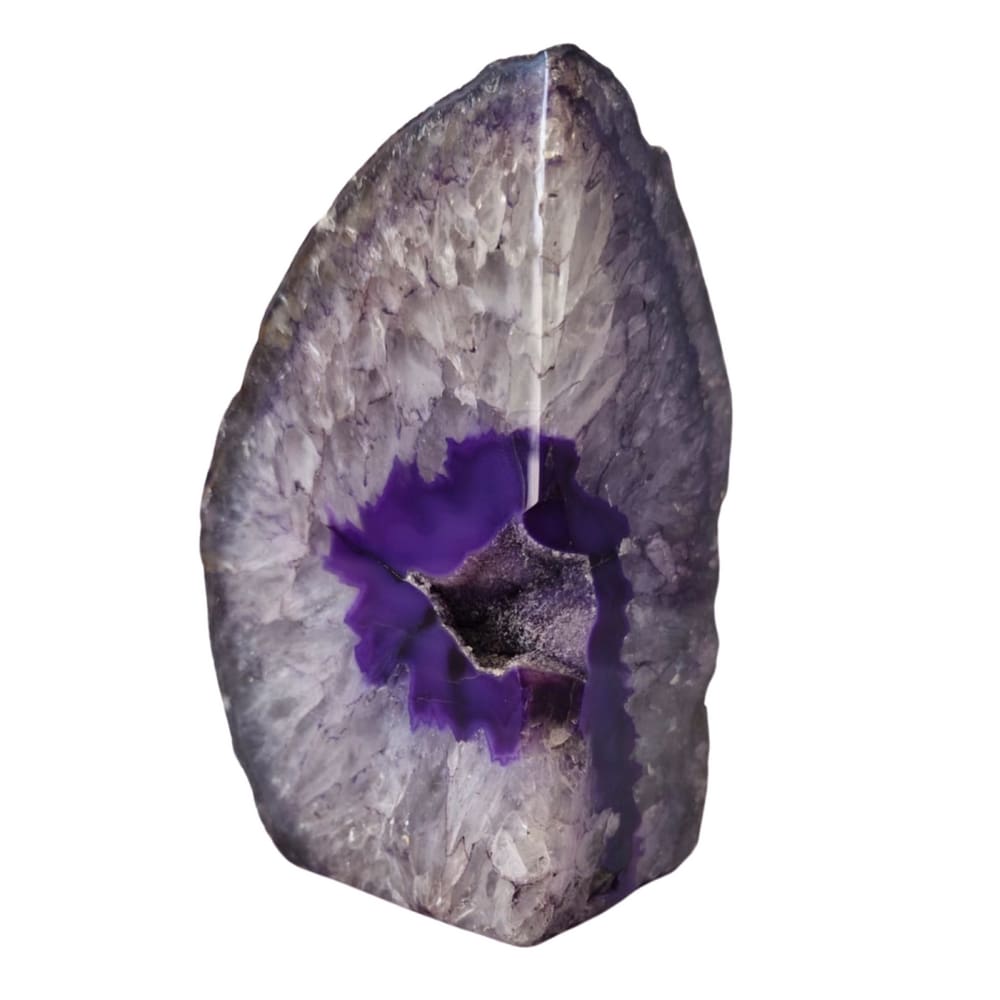 Pedra Natural Geodo Ágata Roxa 910 gramas Decoração