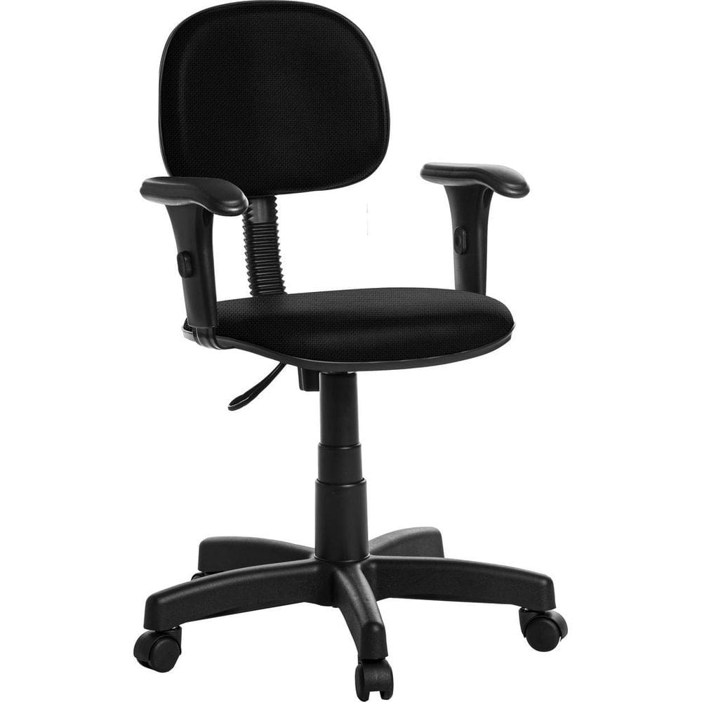 Cadeira De Escritório Secretaria Com Braço Preto Rj