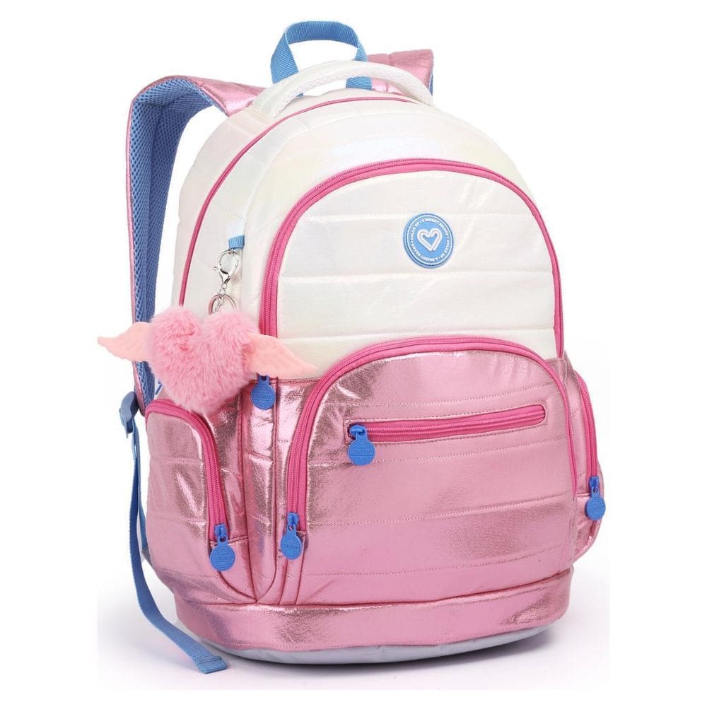 Mochila Costas Color Up Passeio Escolar Metalizada - Branco