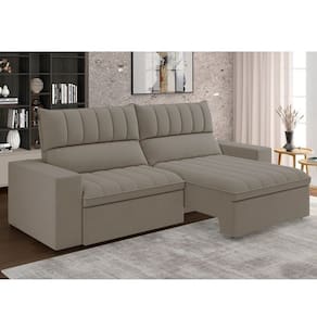 Estofado Retratil e Reclinável 4 Lugares 250cm New Mali Bege