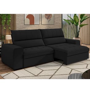 Sofá 4 Lugares Retrátil e Reclinável 295 Cm Ac220 Barcelona Preto
