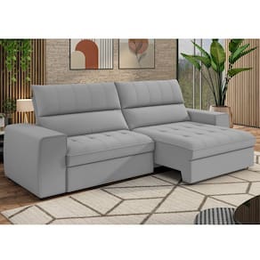 Sofá 3 Lugares Retrátil e Reclinável 235 Cm Ac220 Barcelona Cinza